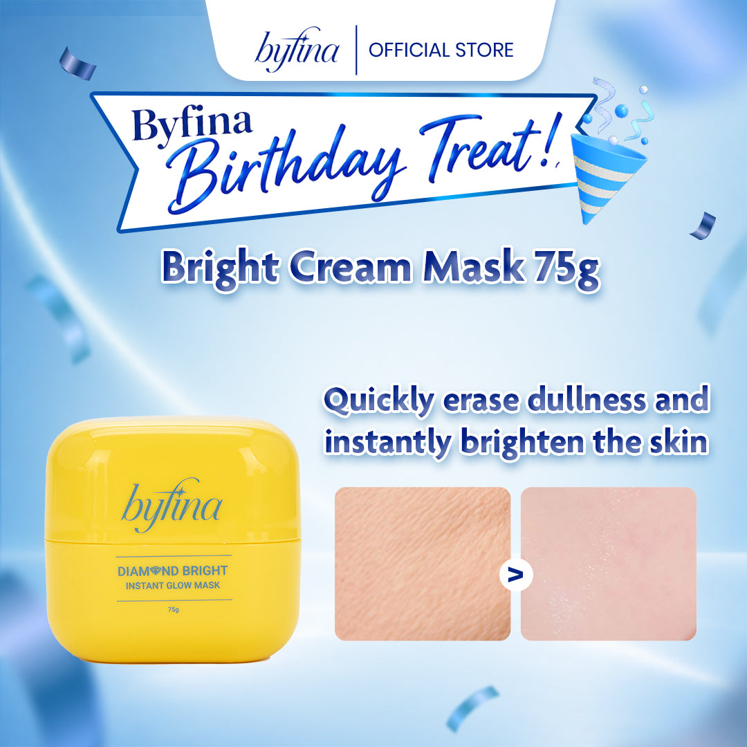 Byfina Brightening Cream Mask | Instant Glow Radiance Mask for Dull Skin & Uneven Skin Tone (75g)