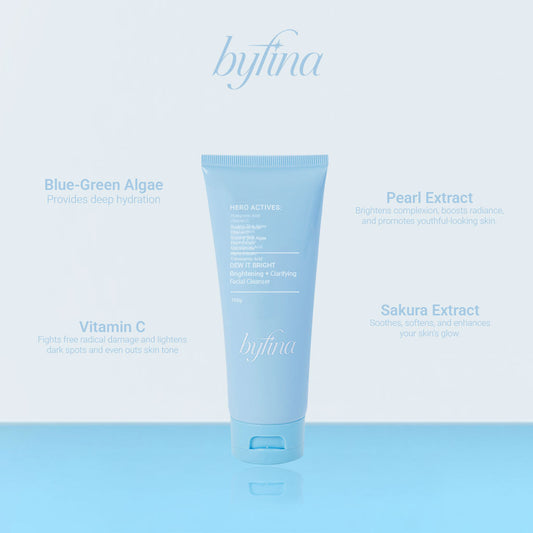 Byfina Vitamin C Brightening Facial Cleanser + Vitamin C Hydrating Mist Toner Glass Skin Duo