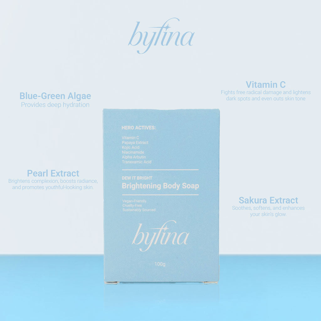 Byfina Brightening Serum + 3x Brightening Soap | for Dull Skin & Uneven Skin Tone