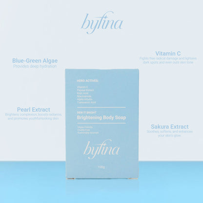 Byfina Brightening Serum + 3x Brightening Soap | for Dull Skin & Uneven Skin Tone