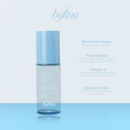 Byfina Vitamin C Brightening Facial Cleanser + Vitamin C Hydrating Mist Toner Glass Skin Duo