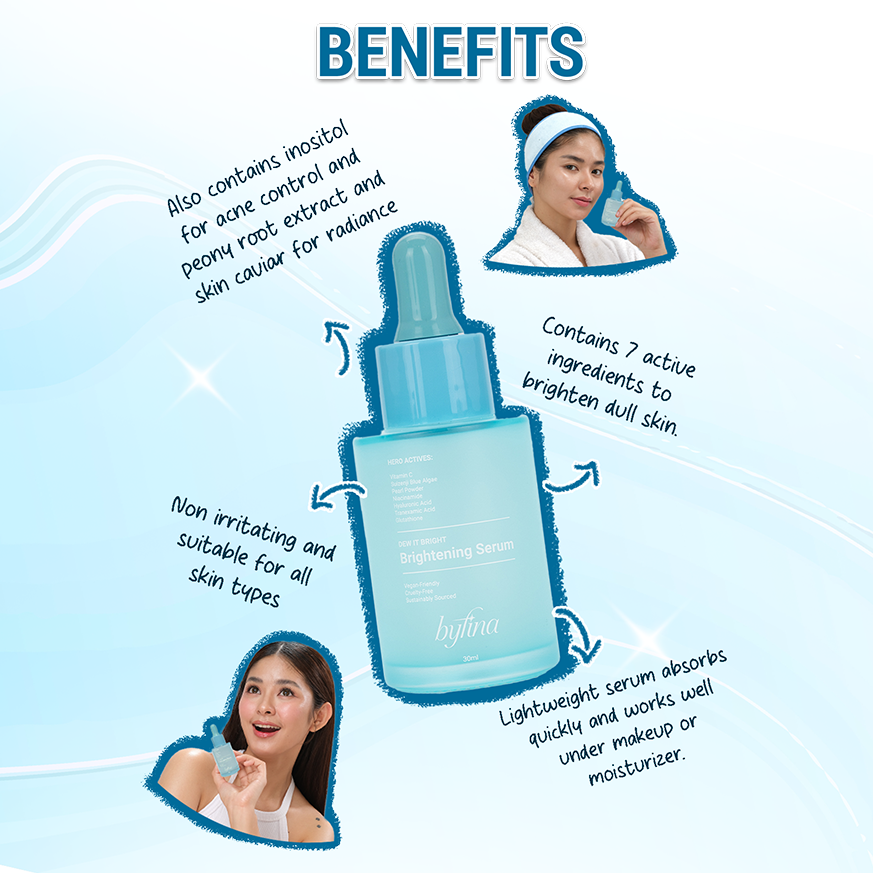 Byfina Toner Cream Serum Routine | Vitamin C Pearl Extract For Dark Spots Glow & Glass Skin
