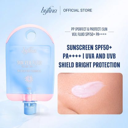 [LIMITED STOCK] Byfina Tone-Up Sunscreen Sachet SPF50+ PA++++ | Lightweight Sun Veil Fluid with Soft Matte Finish (10ml)
