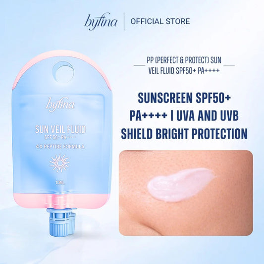 [LIMITED STOCK] Byfina Tone-Up Sunscreen Sachet SPF50+ PA++++ | Lightweight Sun Veil Fluid with Soft Matte Finish (10ml)
