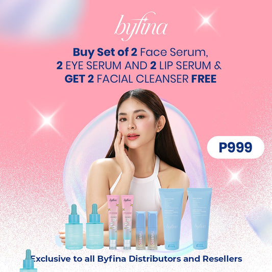 Stock-Up Bundle: 2 Face Serums + 2 Eye Serums + 2 Lip Serums  Only ₱999 + Get 2 FREE Facial Cleansers (100g each)