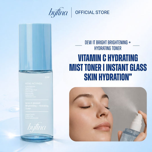 Byfina Vitamin C Hydrating Mist Toner with Hyaluronic Acid & Blue Algae | For Dull, Dry Skin (100ml)