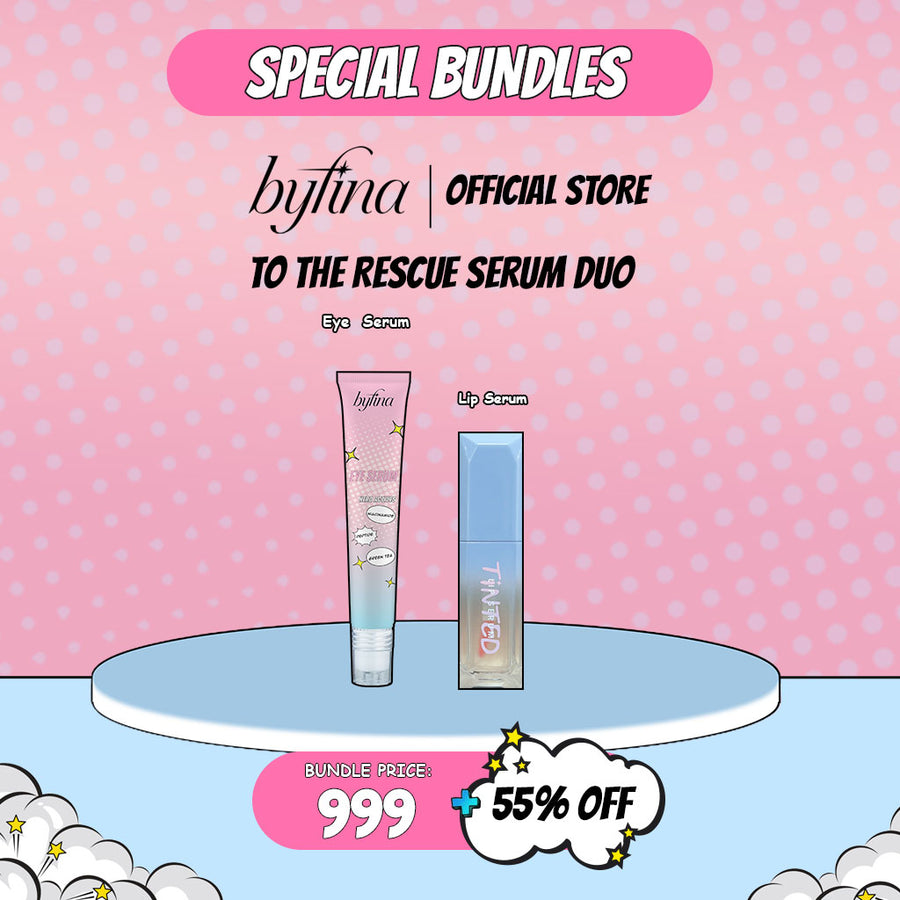 Byfina Eye Serum + Peptide Lip Serum Set | For Dark Circles, Puffy Eyes & Hydrated Lips