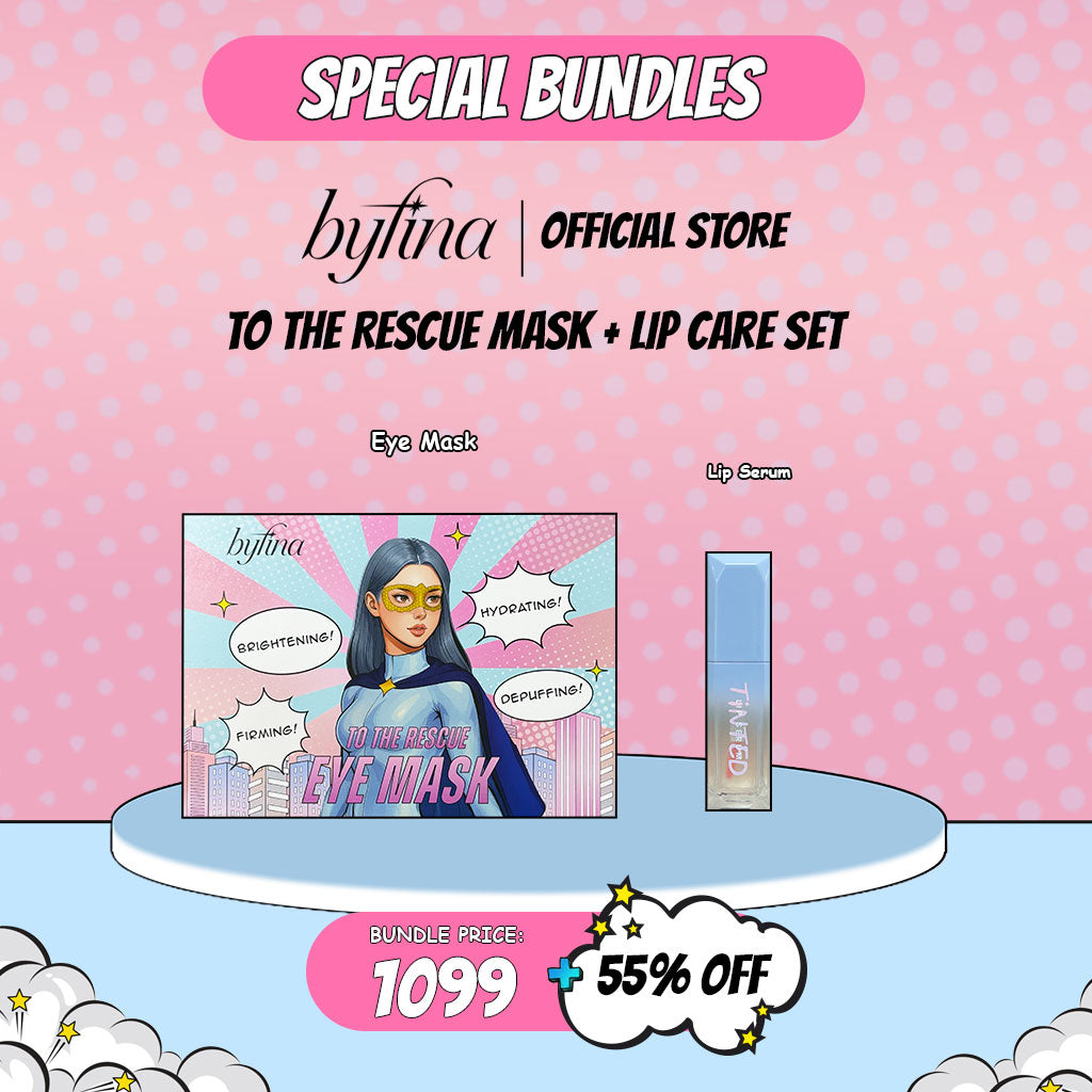 Byfina Eye Sheet Mask + Peptide Lip Serum | For Depuff Eyes, Smooth Fine Lines & Hydrate Lips