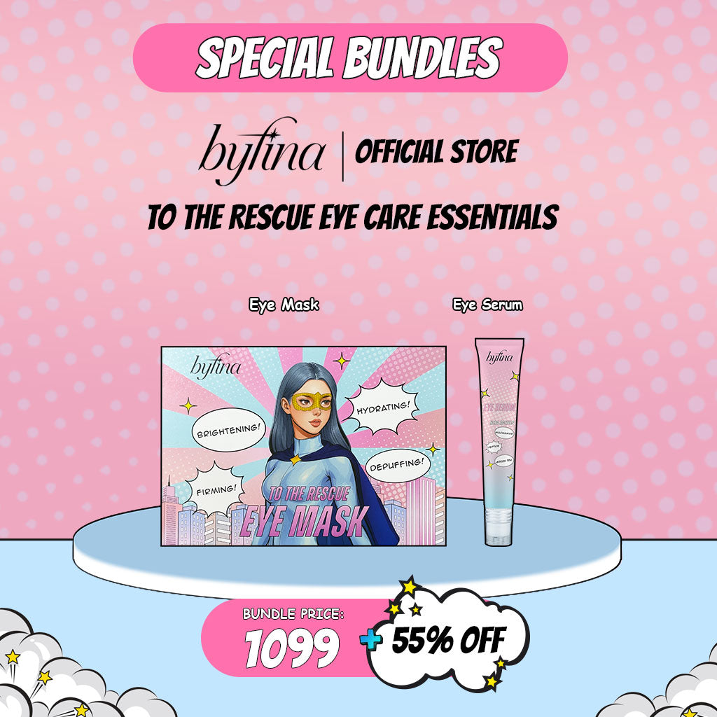 Byfina Eye Sheet Mask + Eye Serum Set | For Dark Circles, Puffy Eyes & Eye Repair