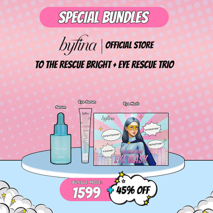 Byfina Brightening Serum + Eye Sheet Mask + Eye Serum Set | For Dark Spots & Puffy Eyes