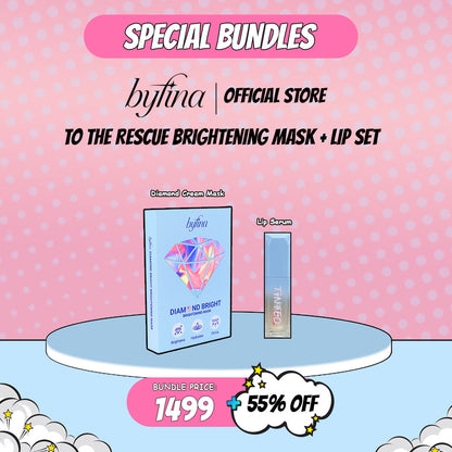 Byfina Diamond Bright Sheet Mask + Peptide Lip Serum Set | For Brightening & Hydrating Lips