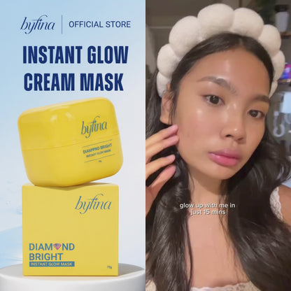 Byfina Brightening Cream Mask | Instant Glow Radiance Mask for Dull Skin & Uneven Skin Tone (75g)