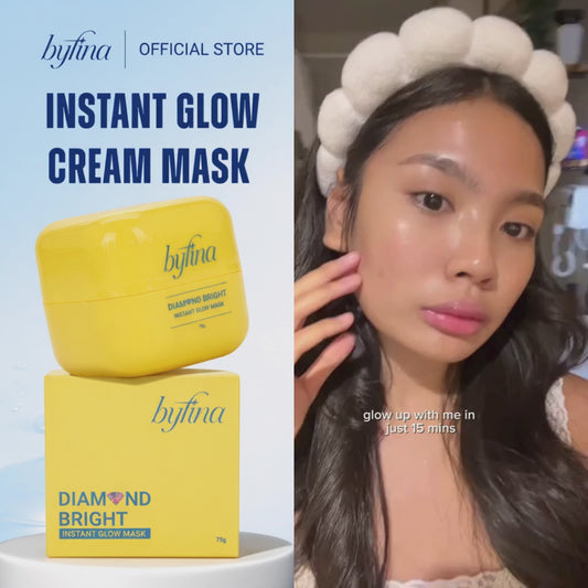 Byfina Brightening Cream Mask | Instant Glow Radiance Mask for Dull Skin & Uneven Skin Tone (75g)